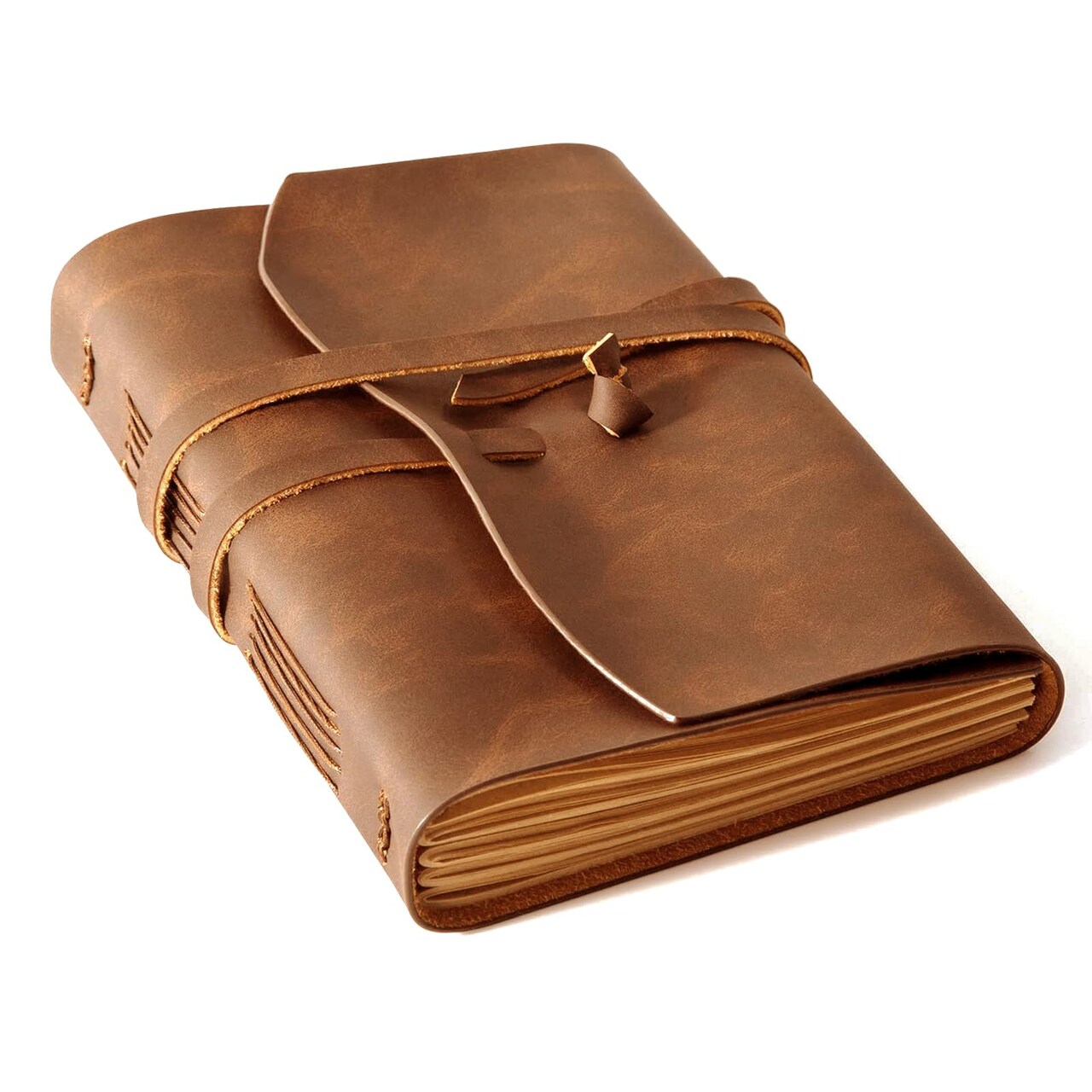 RILIHO Leather Journal Notebook, A5 Size Diary 6x8.1 Inches, Genuine Leather Journals for Writing, Vintage Style, Ideal for Men and Women, Brown